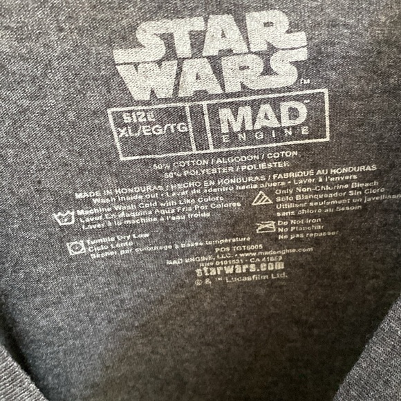 MAD Engine Star Wars "In a Galaxy Far Far Away" Black Short Sleeve T Shirt XL - Picture 3 of 4